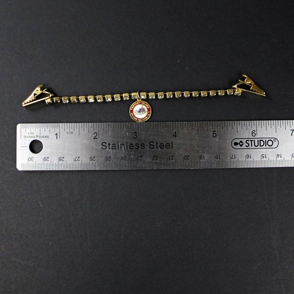 Vintage New York Souvenir Sweater Guard Rhinestone Clip 1960s Grand Island J30 - Picture 5 of 9